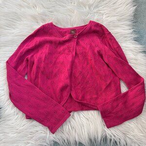 Tea Collection pink pointelle cardigan size M (6-7)